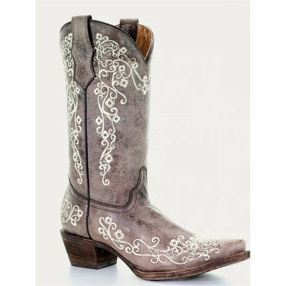 Corral A2773 Teen Girls 4 Floral Embroidered Cowboy Boots Fits Womens 5.5